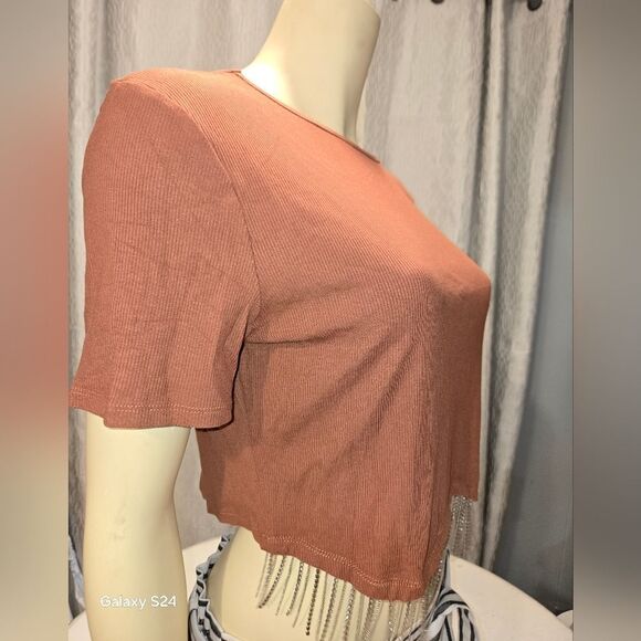 Brown Beaded Women's Top XL Nwot - Picture 8 of 10